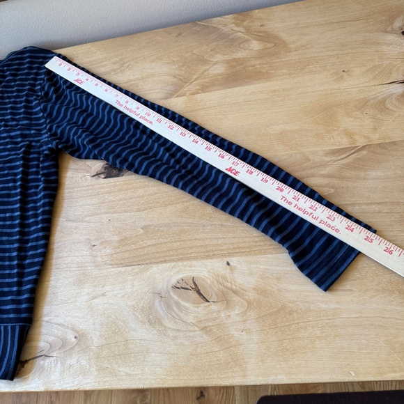 CUT LOOSE STRIPED LONG SLEEVE KNIT FLEECE TOP RELAXED COZY CASUAL EVERYDAY M - Picture 12 of 12